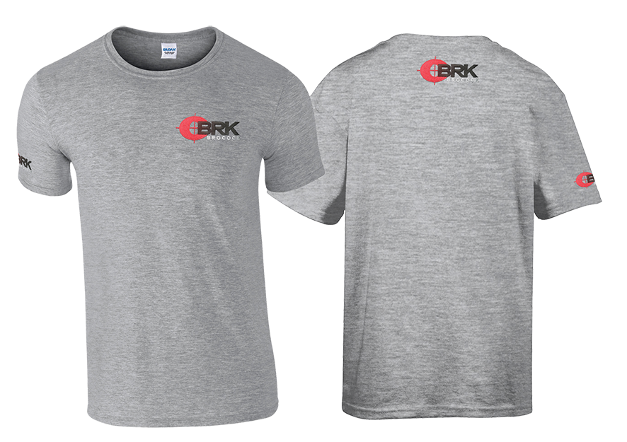 BRK Brocock T-Shirt - Grey poly-cotton with logos front and back