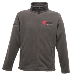BRK Brocock Micro Fleece - a lightweight, long sleeve fleece in grey with embroidered logos