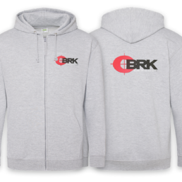 BRK Brocock zip-front hoodie sweatshirt in grey